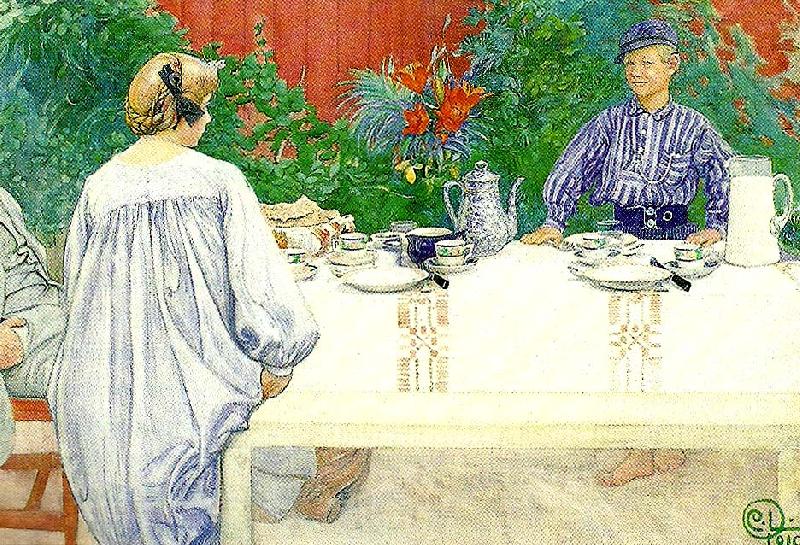 Carl Larsson vid frukostbordet France oil painting art